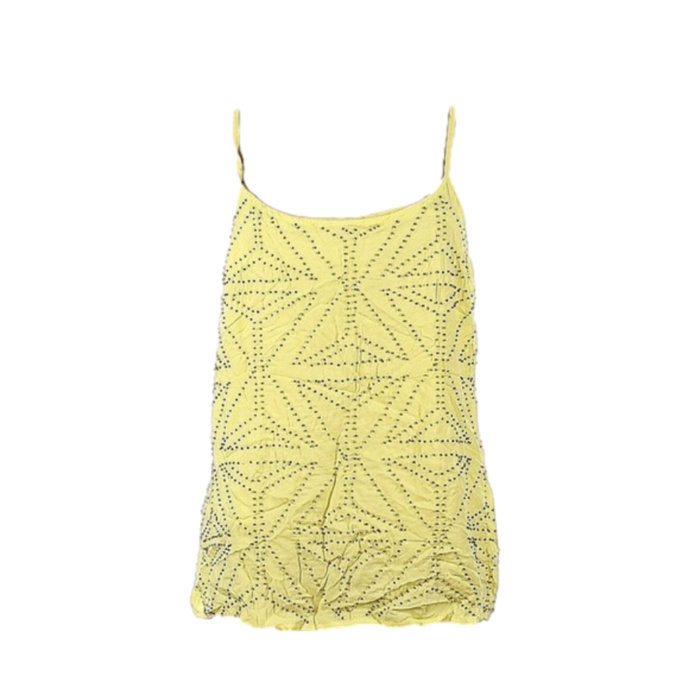 Anthropologie Medium Petite embellished sleeveless yellow tank top NWT MSRP $98